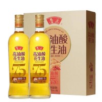 鲁花高油酸花生油5S纯物理压榨去除黄曲霉素750ml*2瓶