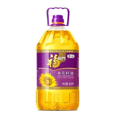 中粮福临门葵花籽油压榨一级葵花籽油4.5L/桶图1