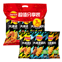 乐事（Lay's）薯片 组合包（红烩味+烧烤味+大波浪鱿鱼味) 56克*3包 零食大礼包