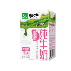 蒙牛脱脂纯牛奶利乐包 250ml*12盒 整箱装（十件起订）图4