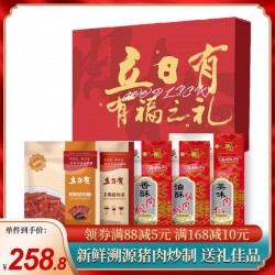 立日有精美年货礼盒-香酥芝麻肉松酥肉脯肉条共5件 送礼佳品图2