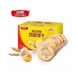 正航食品580g家庭装蛋哆哆鸡蛋味印花韧性饼干代餐健康零食包邮图3
