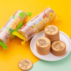 正航食品168g便携装蛋哆哆鸡蛋味印花韧性饼干代餐健康零食包邮图4