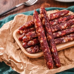 大帆安徽枞阳农家特产 黄牛肉腊肠 腊味年货 自然风干香肠200g图2